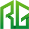 A green logo of the word " rg ".